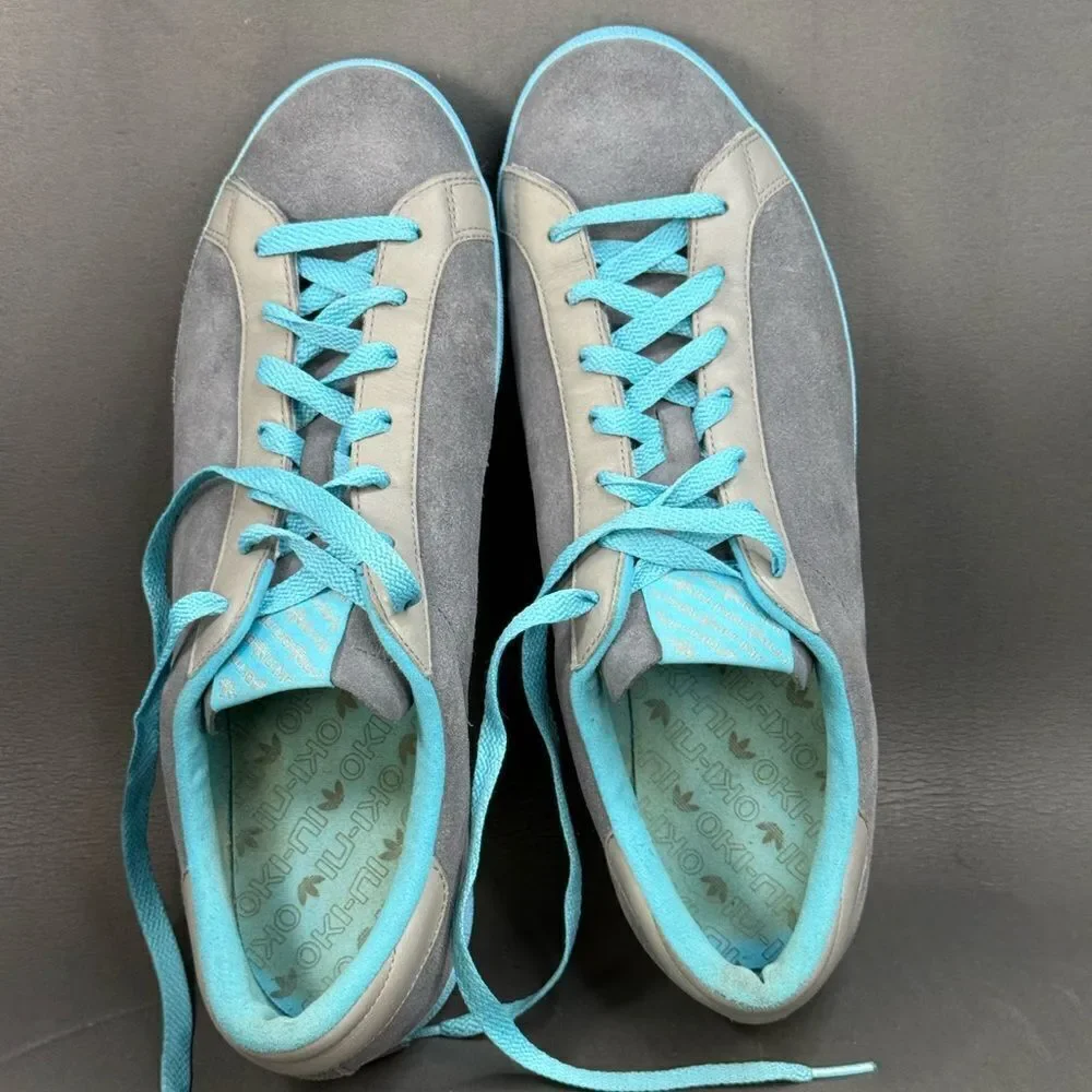 Adidas X Laver Vin Okini 'Metallic Grey Dusk Aqua' sneaker shoes men’s 12.5